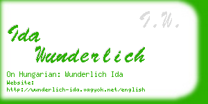 ida wunderlich business card